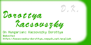 dorottya kacsovszky business card